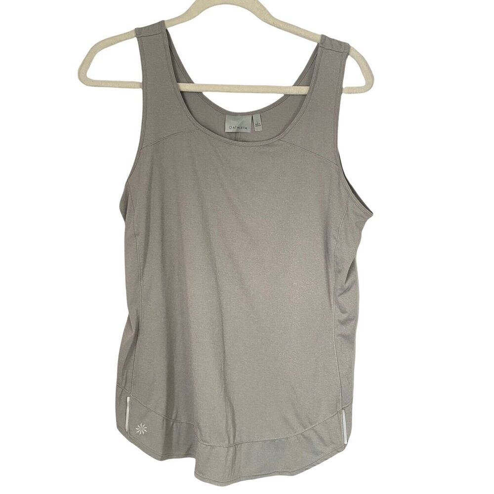 Athleta Record Breaker Tank Top Workout Gym Yoga Running Gray Size L Sleeveless